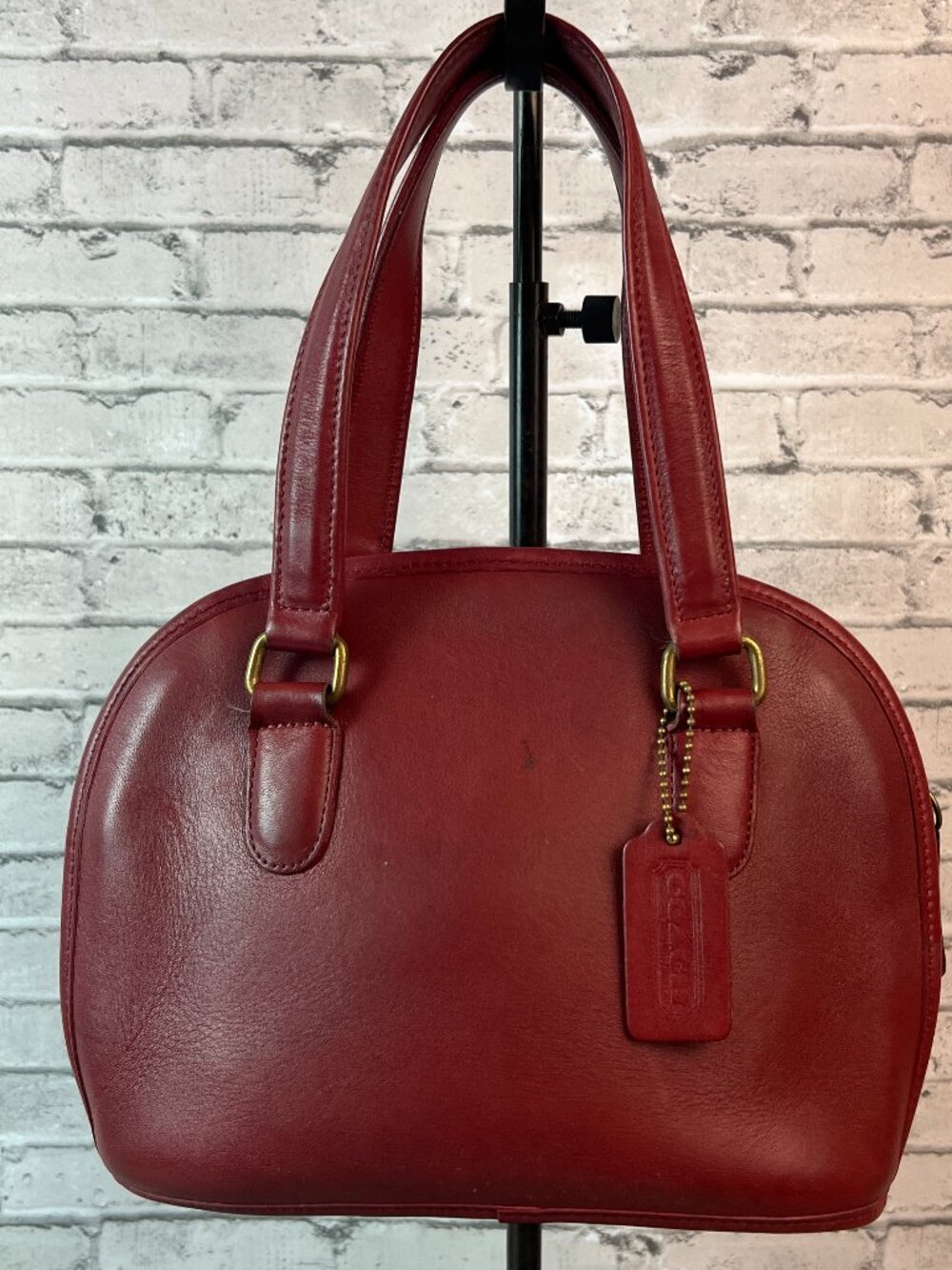 COACH VINTAGE Peitite PELHAM Glovetanned LEATHER DOMED BAG 9959 Red